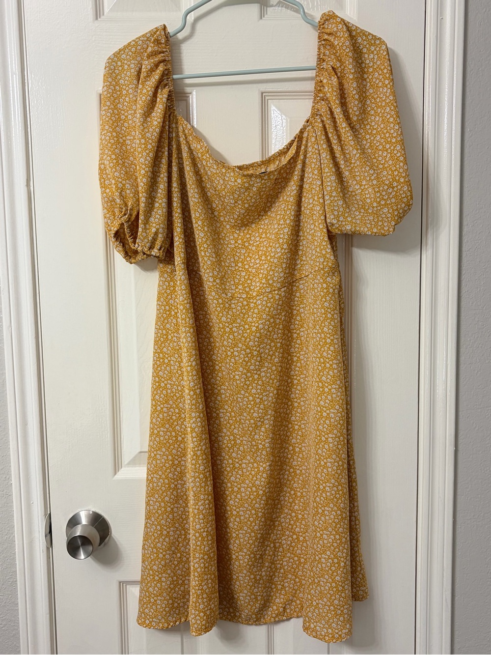 Boohoo Floral Midi Dress with Puff Sleeves